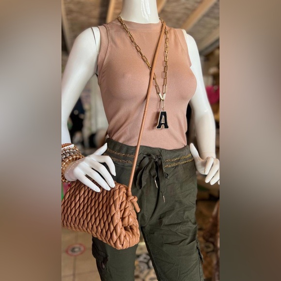 Designer Inspo Tan Crossbody Pouch - Picture 7 of 10